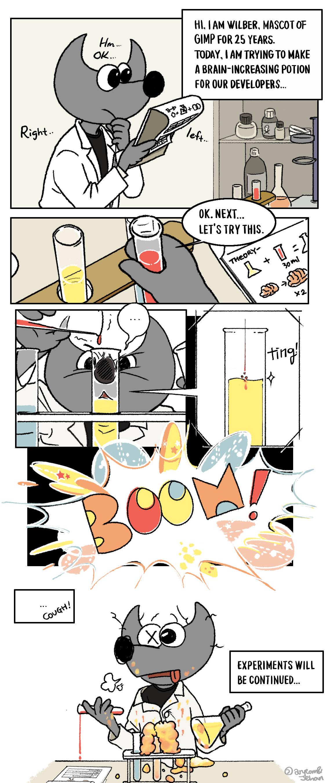 Experiments - Wilber and co. comics strip by Aryeom